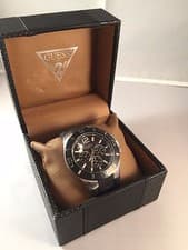 Image of Guess Men's W12597G1 Silicone Quartz Watch with Black Dial