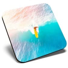 Image of Square Single Coaster - Surfing the Waves Surf Surfer Sea Ocean #46343
