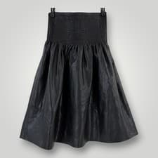 Image of Current Air Skirt Womens XS Black Luka Vegan Leather Flare Midi Anthropologie
