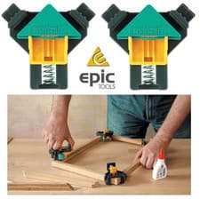 Image of 2 x Wolfcraft Carpenters Wood Joining Corner Wood Clamps 10mm-22mm 3051