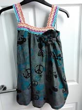 Image of George Dress Girls Aged 6-7yrs Square Neck Sleeveless Green