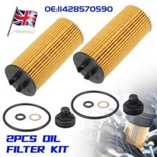 Image of 2x Oil Filter Kit For F026407204 Bosch 11428570590 11428575210 P7204 Replacement