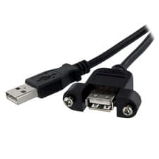Image of StarTech.com USBPNLAFAM1 1 ft Panel Mount USB Cable A To A - F/M