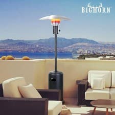 Image of Outdoor Patio Heater 8.8KW Propane Gas Outdoor Heater Standing Wheels BIG HORN