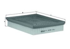 Image of MAHLE LX2048 Air Filter Insert 301mm Length 60mm Height Service Fits Ssangyong
