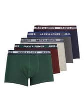 Image of Jack & Jones 5 Pack Cotton Stretch Trunks | Men’s Everyday Underwear