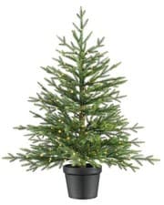 Image of Pre-Lit Potted Christmas Tree, Douglas Fir, Artificial, 3 ft