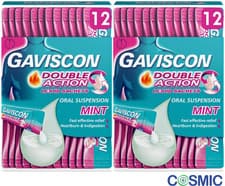 Image of 2 X GAVISCON DOUBLE ACTION LIQUID SACHETS MINT FLAVOUR - 12 X 10ML