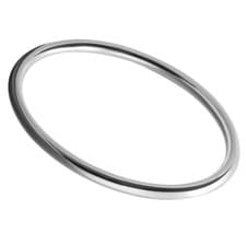 Image of 925 Sterling Silver Round Edge Solid BANGLE Bracelet 3, 4 and 5 mm Thickness