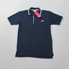 Image of Slazenger Polo Shirt Mens XS Navy Blue Short Sleeve Cotton Blend Casual NWT