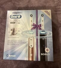 Image of Oral-B Genius 9900 Twin Pack Electric Rechargeable Toothbrush Black, Rose Gold