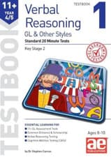 Image of 11+ Verbal Reasoning Year 4/5 GL & Other Styles Testbook 1: Standard 20 Minute T