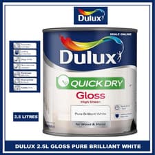 Image of Dulux Quick Dry Gloss 2.5 L Pure Brilliant White Wood & Metal Paint