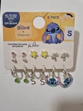 Image of LILO AND STITCH EARRINGS | 6 PACK EARRING SET | SILVER EARRINGS