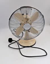 Image of Cream Retro style 12" Desk Fan Icycool 247083 The Range Oscillating 4speed