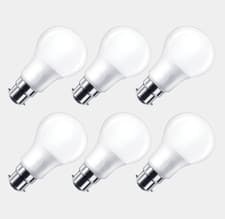 Image of 6x 9W - 60W GLS A60 LED Light Bulb Warm White B22 BC Bayonet 2700K Warm White