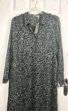 Image of New With Tags Mint Velvet Womens Green & Black Long Sleeve Midi Dress Size 16 uk