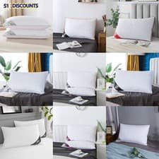 Image of Goose Feather & Down Pillow Extra Filled Cotton Hotel Quality Pillows Pack