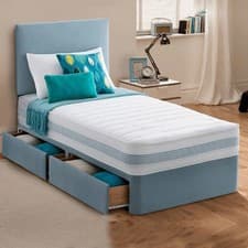 Image of Single Plush Divan Bed Set 3FT Drawer Option With Mattress for Children & Adults