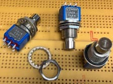 Image of 6A DPDT 8mm Round Push Button Panel Switch Latching On-On APEM 8646 Multi Qty
