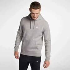 Image of Nike Overhead Fleece Hoodie Grey Sportswear Top 804346-063
