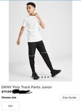 Image of DKNY Sportswear Poly Track Pants Junior Kids Trouser Jogger Activewear Size 14Y