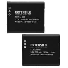 Image of 2x Battery for Pentax D-Li92 770mAh
