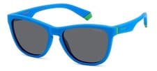 Image of Polaroid Kids Sunglasses PLD 8056/S FLL (M9) Matte Blue/Grey Polarized