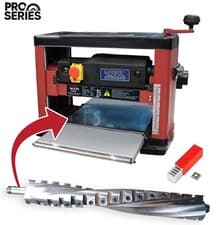 Image of Helical Thicknesser Planer 1500W 330mm Dust Port 30 TC Cutters Bench Top 230V