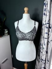 Image of Leopard Print Seamless Bra M Wireless Soft Bralette Animal Print Stretch Z15