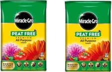 Image of 2 x 40L Miracle Gro Peat Free Premium All Purpose Enriched Compost Planting Grow