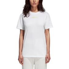 Image of adidas KAVAL White Logo T-Shirt RRP £40 Loose Cotton Tee Womens Originals XS S M