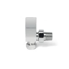 Image of Square Radiator Valves Pair Brass Straight Angled Chrome Black Gold Anthracite