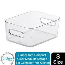 Image of SmartStore Compact Clear Modular Storage Bin Container For Kitchen, S