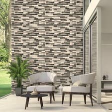 Image of Brick Stone Nero Ceramic Wall Tile 300x450mm – Kitchen Bathroom Tile