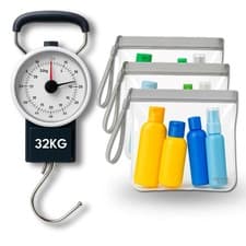 Image of FREYPAC Luggage Scale with Tape Measure, 32kg Capacity, 3 Airline Approved Clear