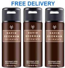 Image of David Beckham INTIMATELY Deodorant Anti-Perspirant Body Spray, 3 x 150ml, 3 PACK