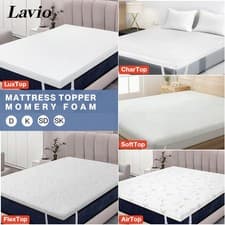 Image of Lavio Mattress Topper Memory Foam Cooling Gel Bamboo Charcoal 5cm 7cm 8cm 10cm