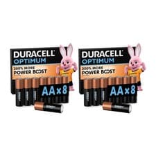 Image of 16x Duracell Optimum AA 1.5V Alkaline Batteries MX1500 Power Boost