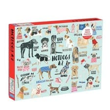 Image of Hot Dogs A-Z Jigsaw Puzzle 1000 Pieces Painted Pet Pups Toys Large Small Breeds