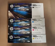 Image of Genuine HP 982X Black Cyan Magenta Yellow Ink Cartridges - FREE UK DELIVERY! VAT