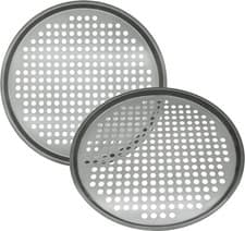 Image of Pizza Tray Set of 2 Non Stick Baking Even Heat Distribution