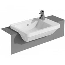 Image of Vitra S50 Compact Semi Recessed Basin 550mm Right Handed Square 5340B003-0029