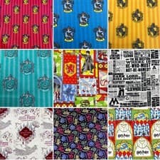 Image of Harry Potter Hogwarts House Printed Fabric 100% Cotton Material 110cm