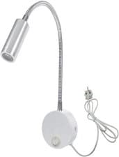 Image of 3W Wall Mounted Reading Light Flexible Gooseneck LED Sconce Lamp with Plug & Swi