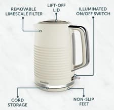Image of Breville Zen Cream Electric Kettle 1.7L 3kW Fast Boil Cream & Silver Chrome