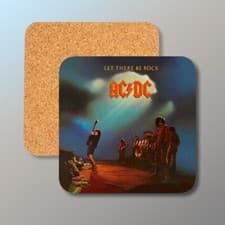 Image of AC/DC - Let There be Rock - Cork Backed Coaster - FREE shipping