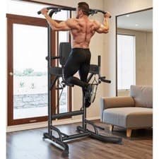 Image of Power Tower Dip Station Pull Up Bar Adjustable Multi-Function for Home Fitness