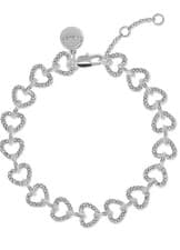 Image of Radley London Silver Plated Clear Stone Set Open Heart Bracelet NEW