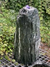 Image of Solid stone monolith water feature fountain, green angel,50~60cm H, pick up only